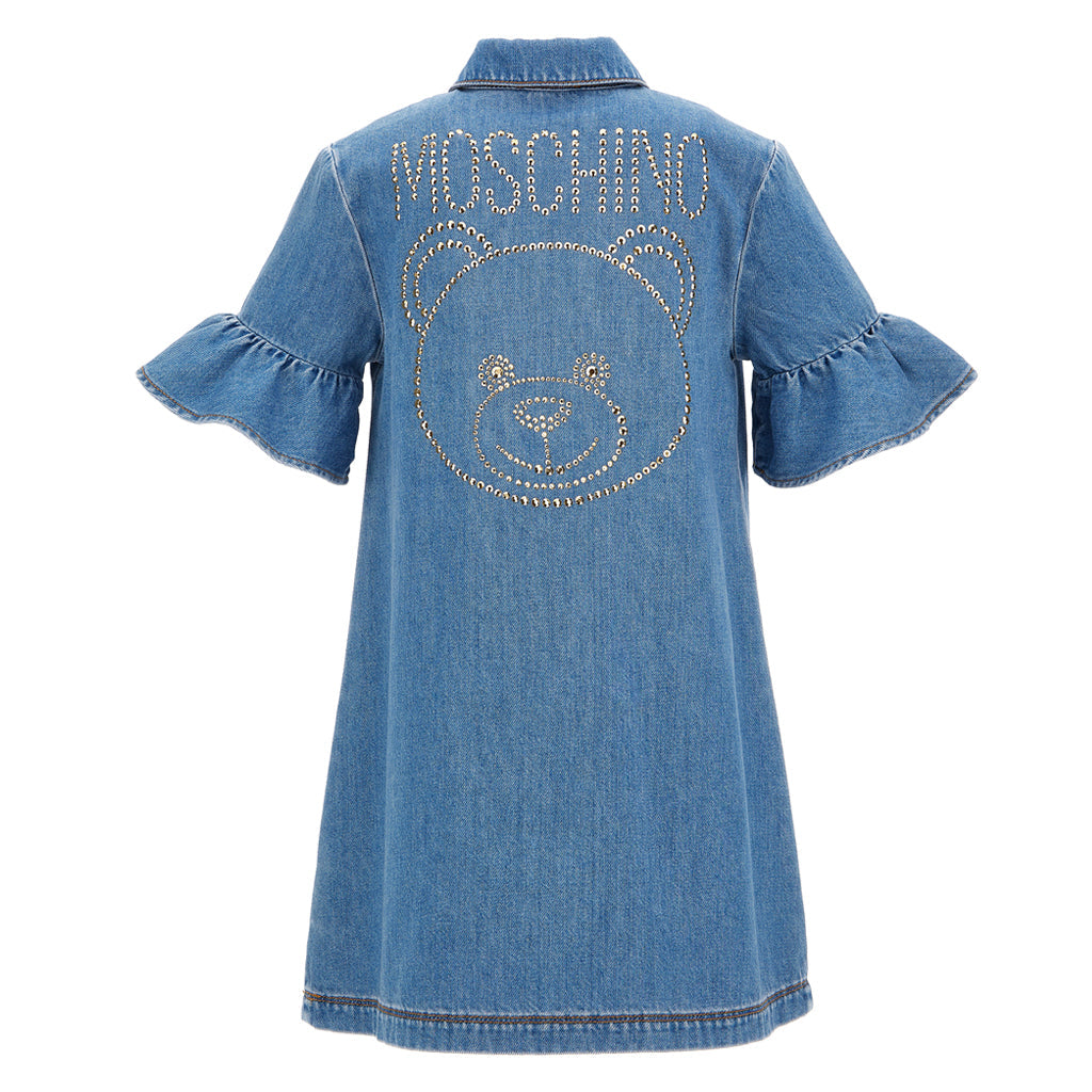 Rhinestone Embellished Denim Dress