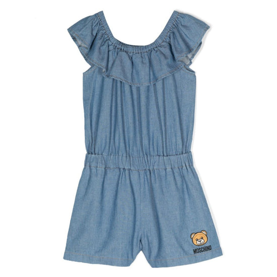 Teddy Bear Embroidered Playsuit
