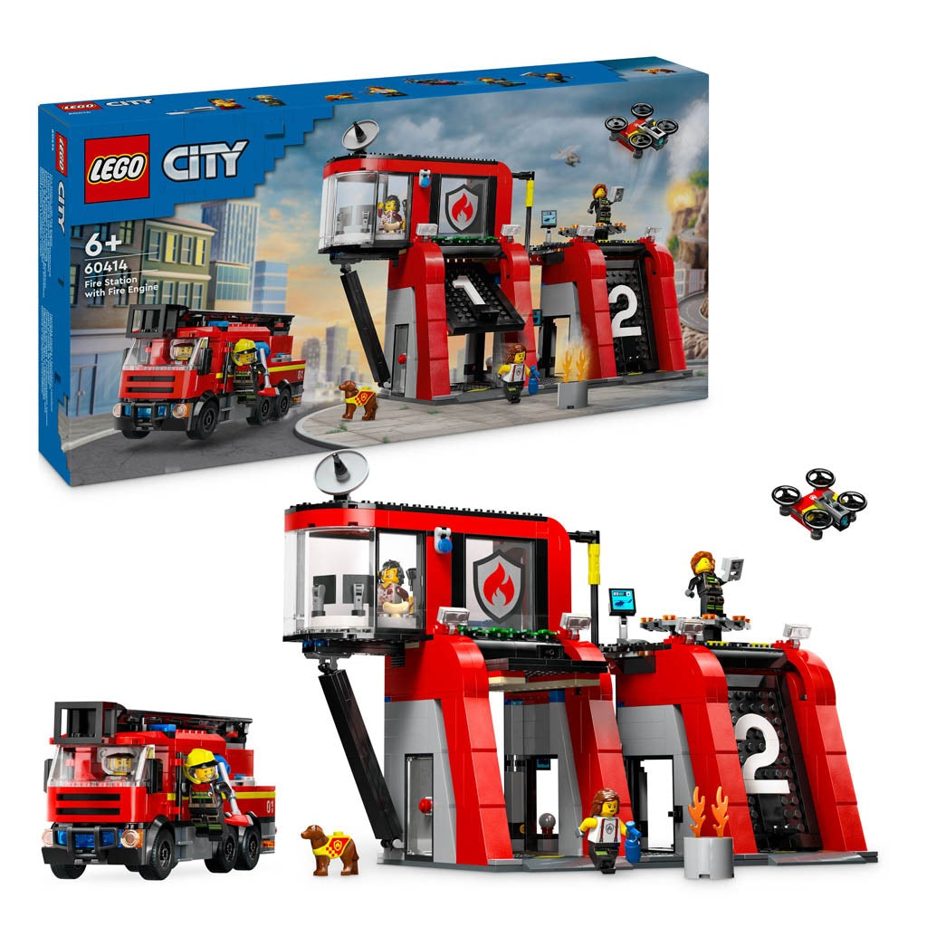Fire Station with Fire Truck