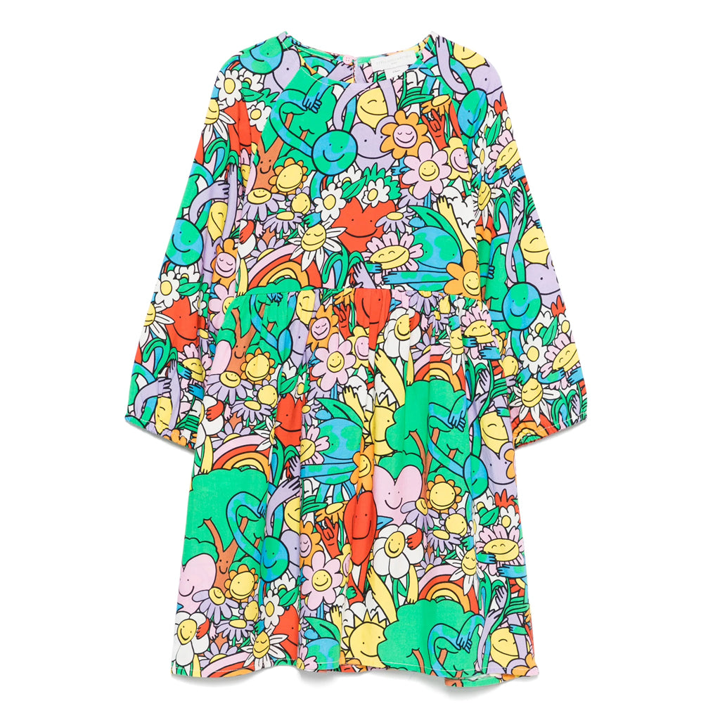Stella McCartney Kids Earth Gang All-Over Print Dress