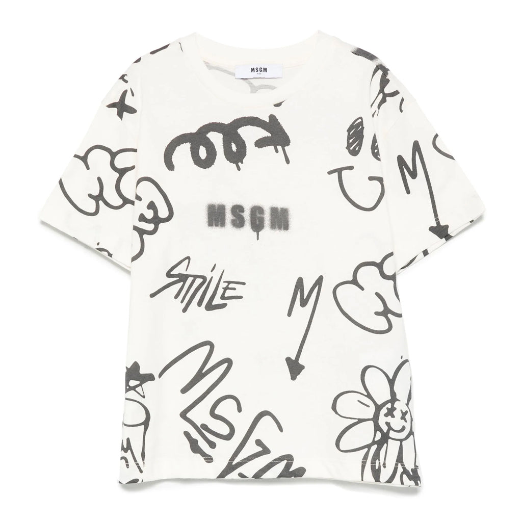 MSGM Kids Scribble T-shirt