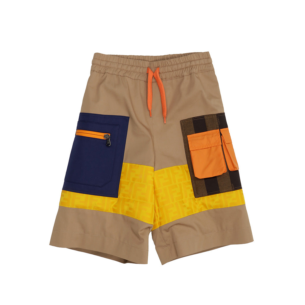 Fendi Kids Multi Color Cargo Shorts