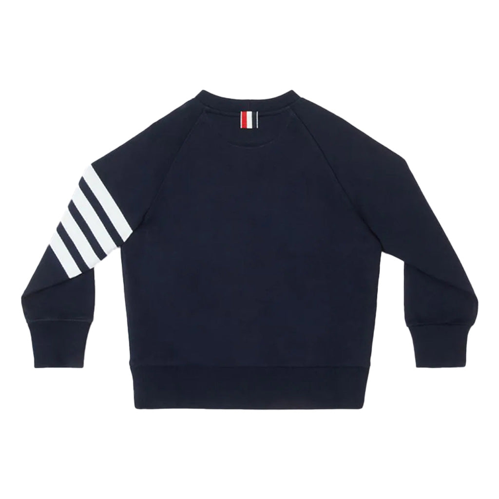 Navy Classic Cotton Loopback Jersey Engineered Raglan Sleeve 4-Bar Sweatshirt