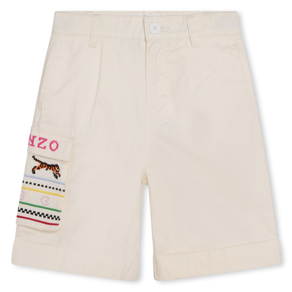 Load image into Gallery viewer, Embroidered Pocket Bermuda Shorts
