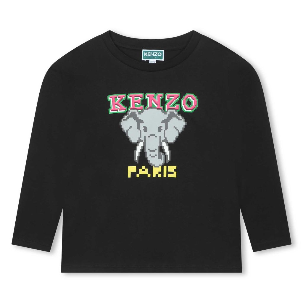 Elephant & Logo Long Sleeve T-Shirt