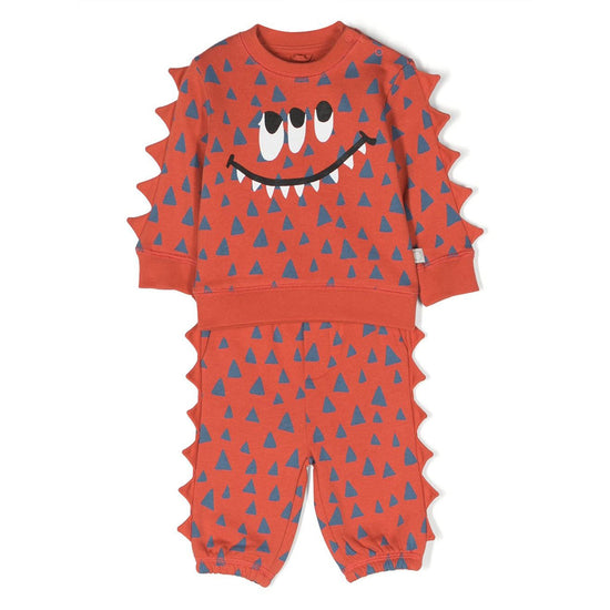 Load image into Gallery viewer, Red Monster Spikes Fleece Tracksuit
