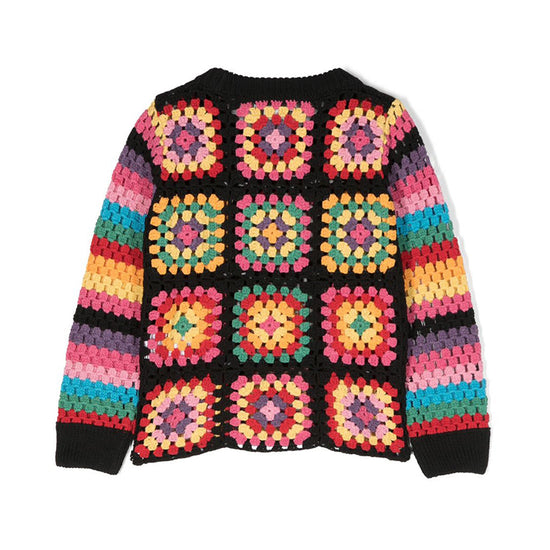 Flowers And Stripes Knit Jumper