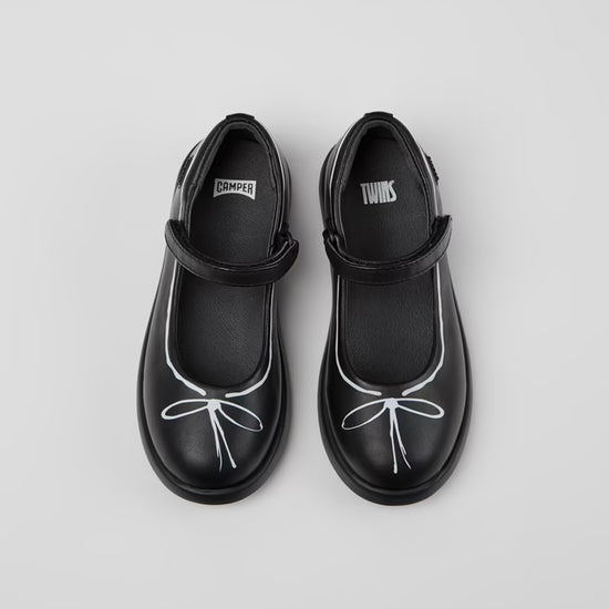 Black Leather Mary Jane Shoes