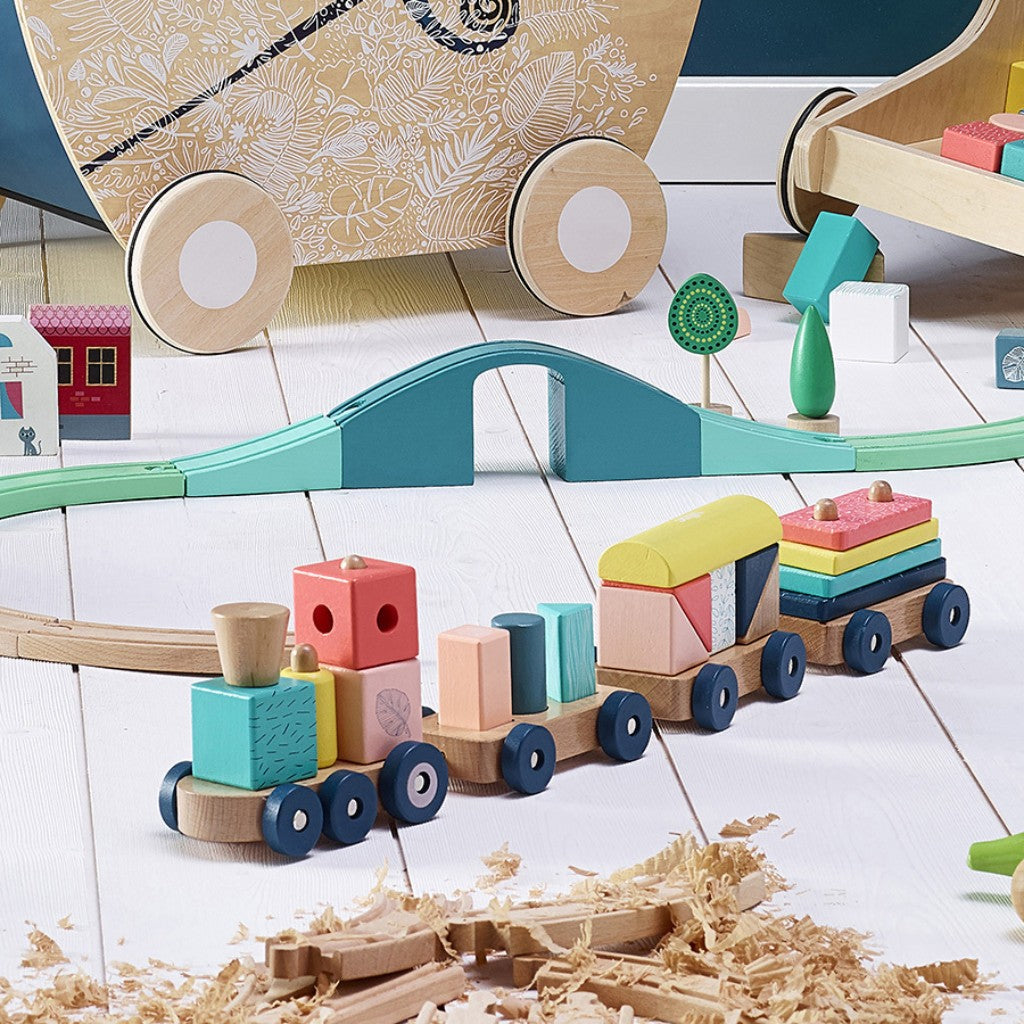 Wooden Stacking Train Set