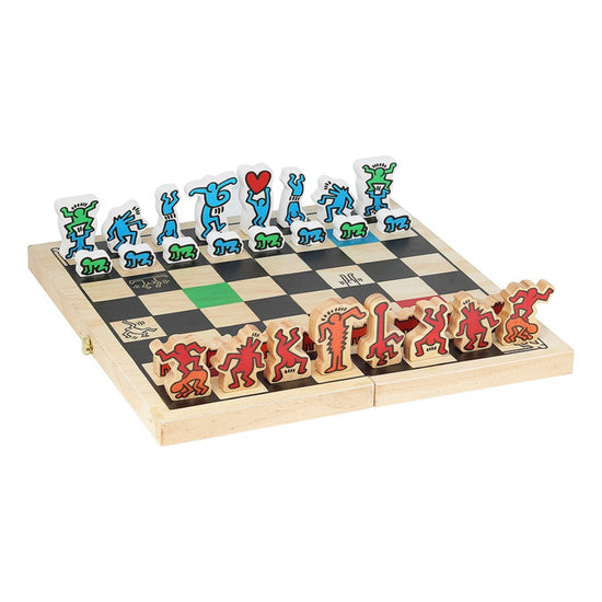 Keith Haring Chess In A Wooden Box