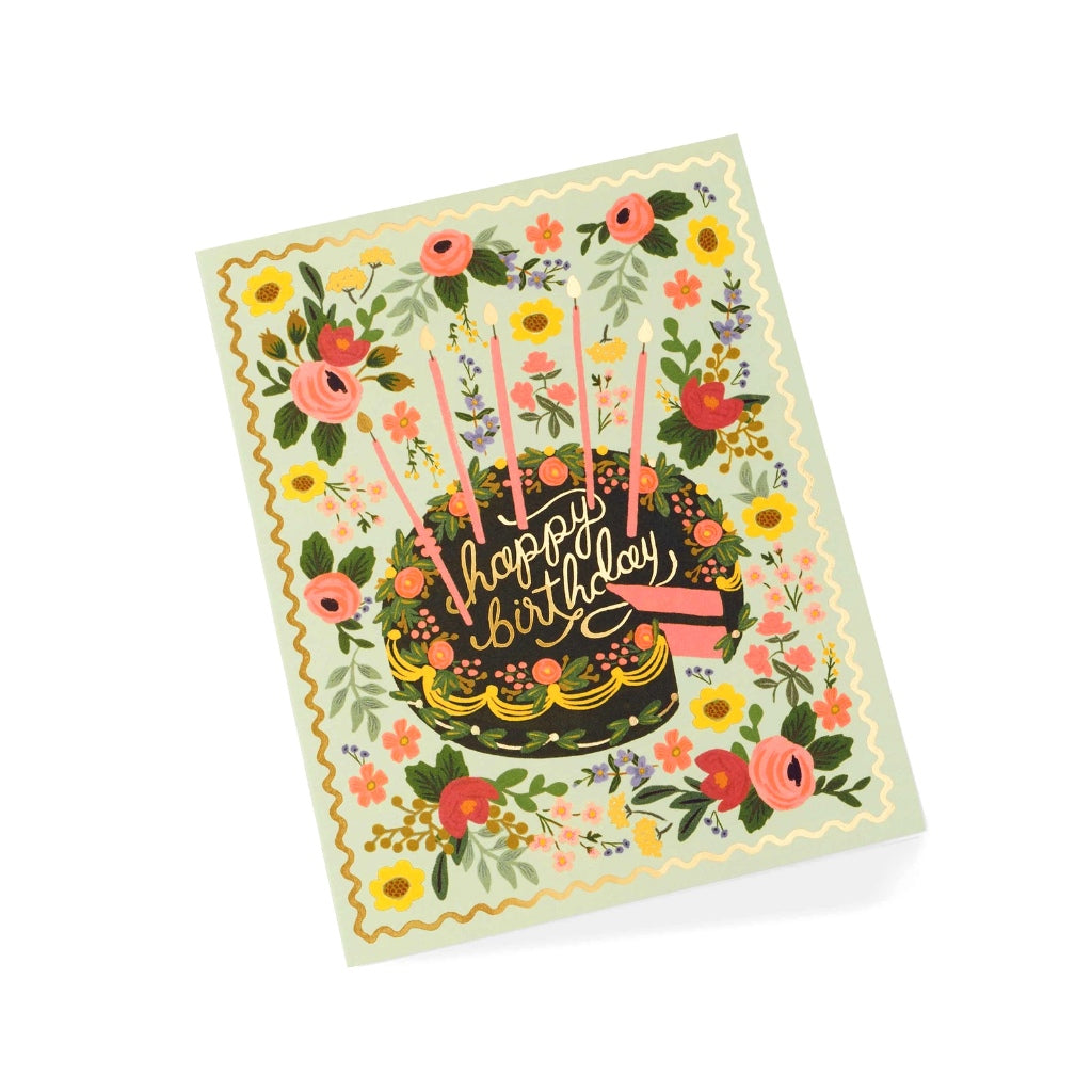 Load image into Gallery viewer, Floral Cake Birthday Card
