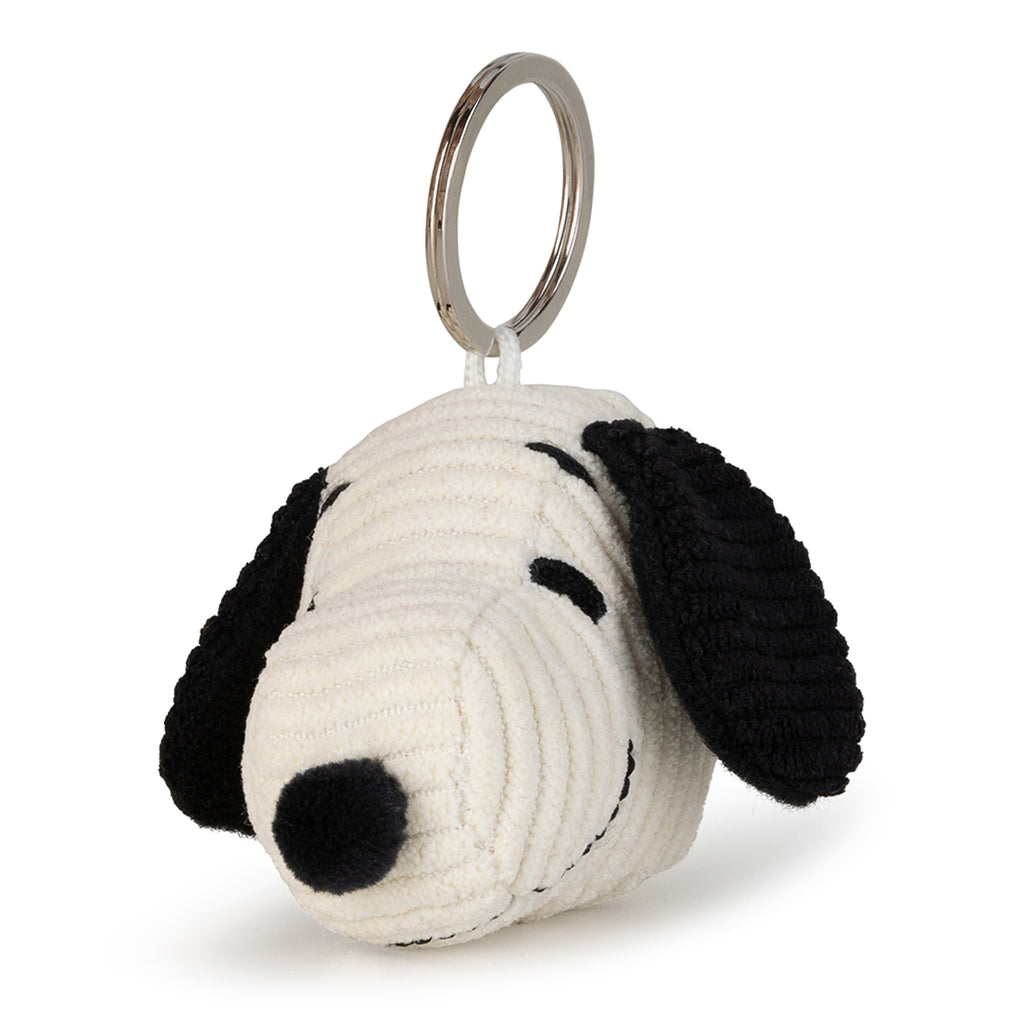 Bon Ton Toys x Peanuts Snoopy Head Corduroy Cream Keychain 4.5cm