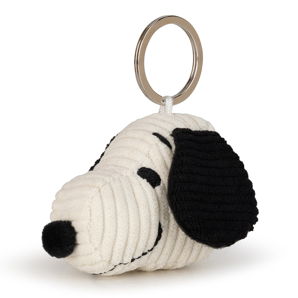 Bon Ton Toys x Peanuts Snoopy Head Corduroy Cream Keychain 4.5cm