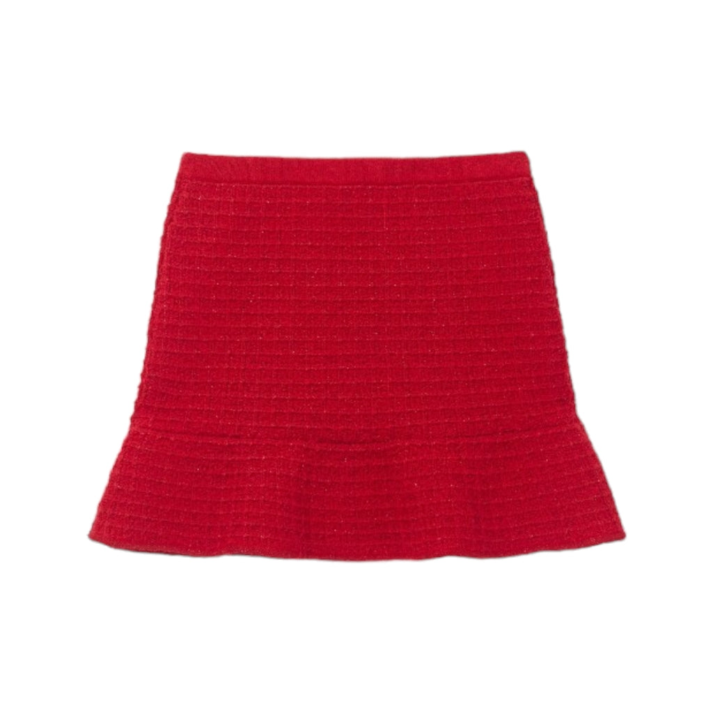 Braid Detail Waffle Knit Skirt