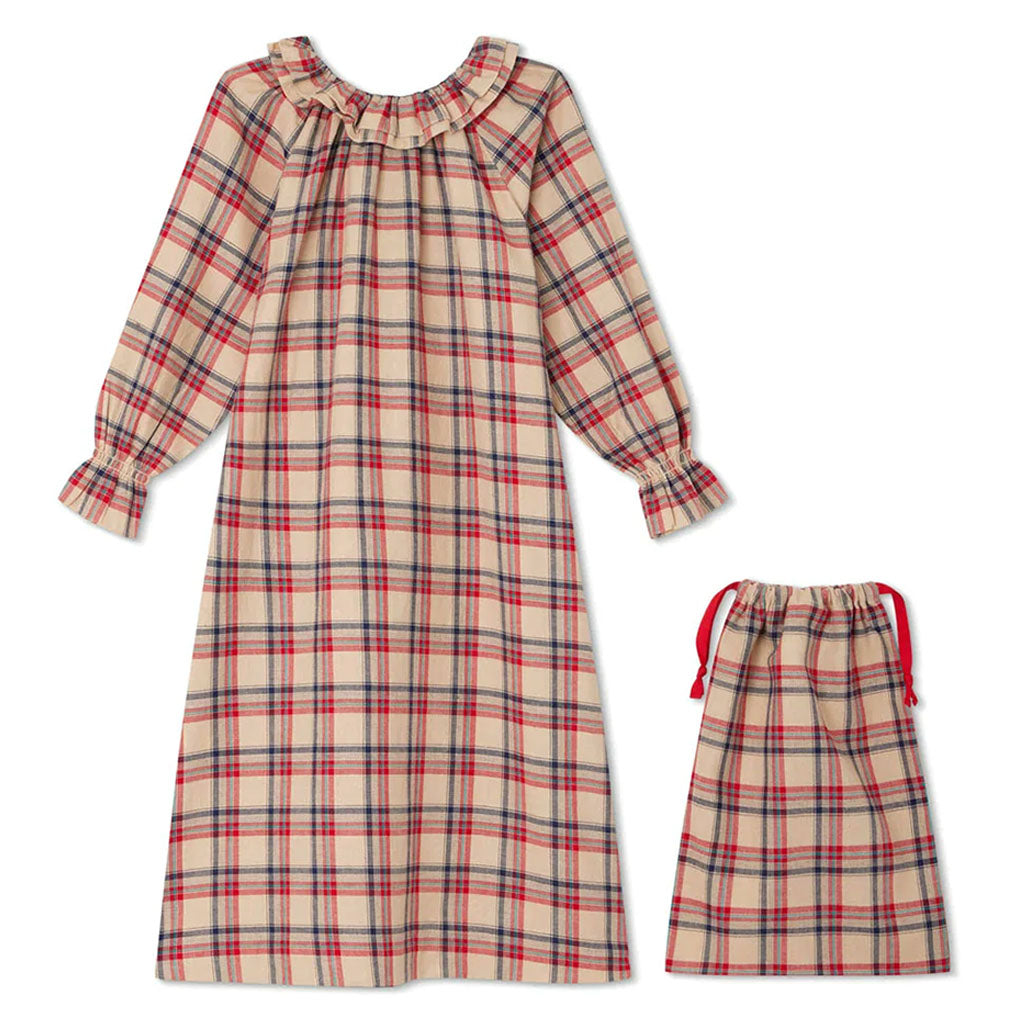 Plaid Check Long Sleeve Nightdress