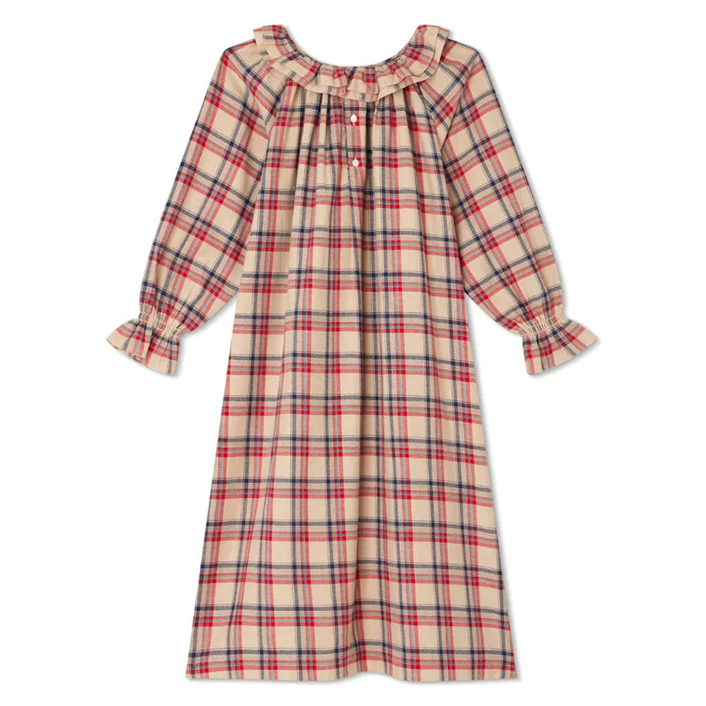 Plaid Check Long Sleeve Nightdress