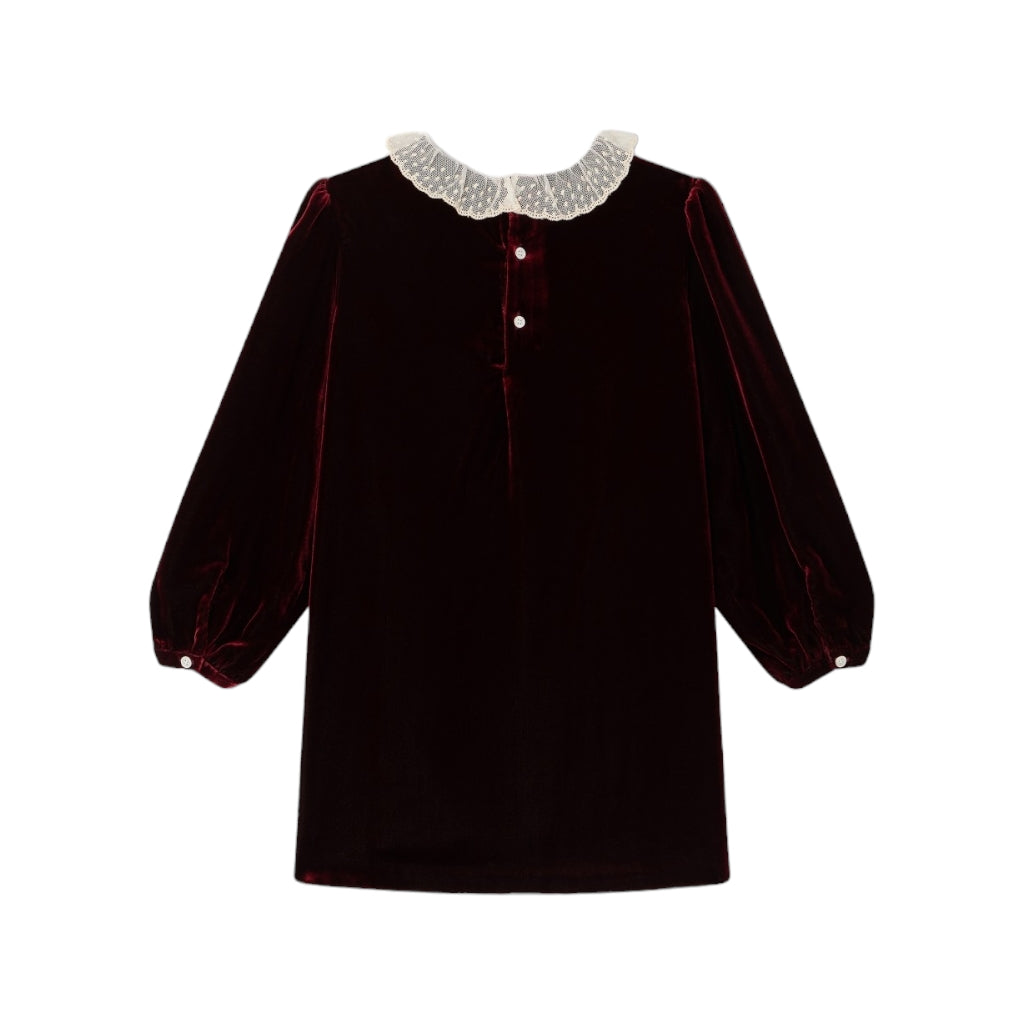 Bib Collar Velvet Dress