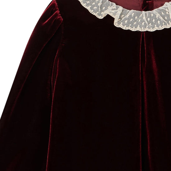 Bib Collar Velvet Dress