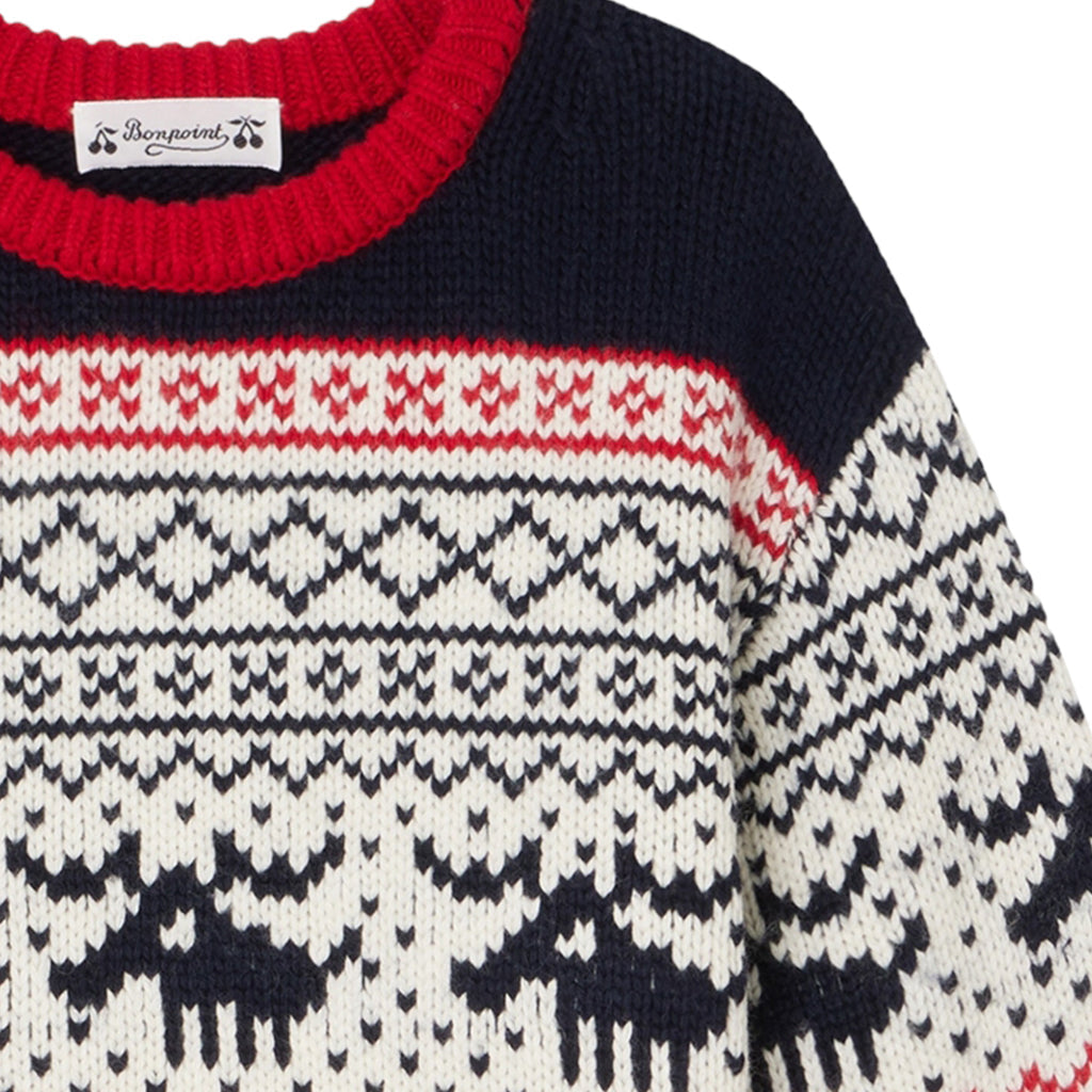 Intarsia Knit Wool Jumper