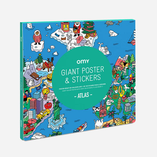 OMY Giant Poster and Stickers - Atlas