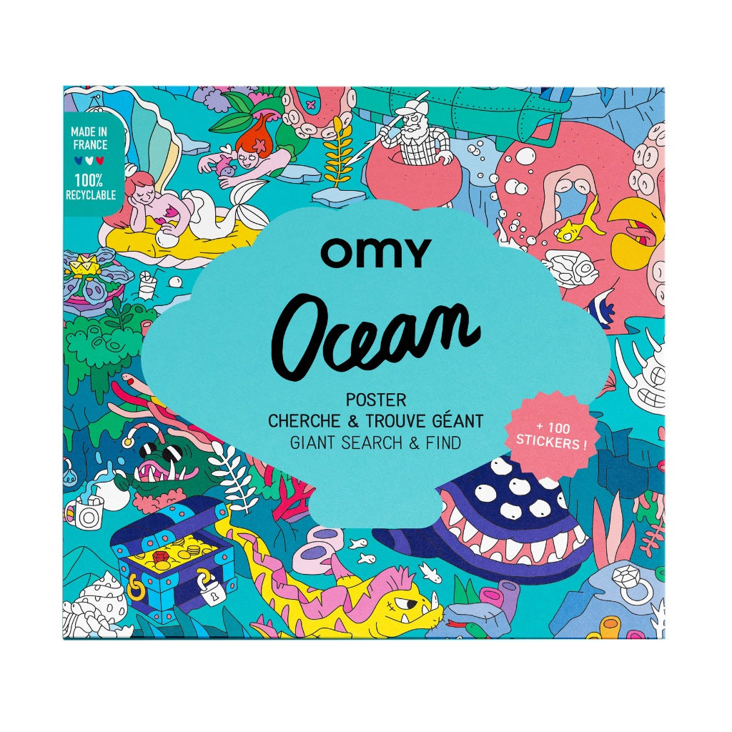 OMY Giant Poster and Stickers - Ocean