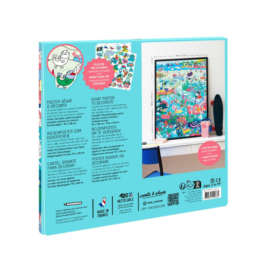 OMY Giant Poster and Stickers - Ocean