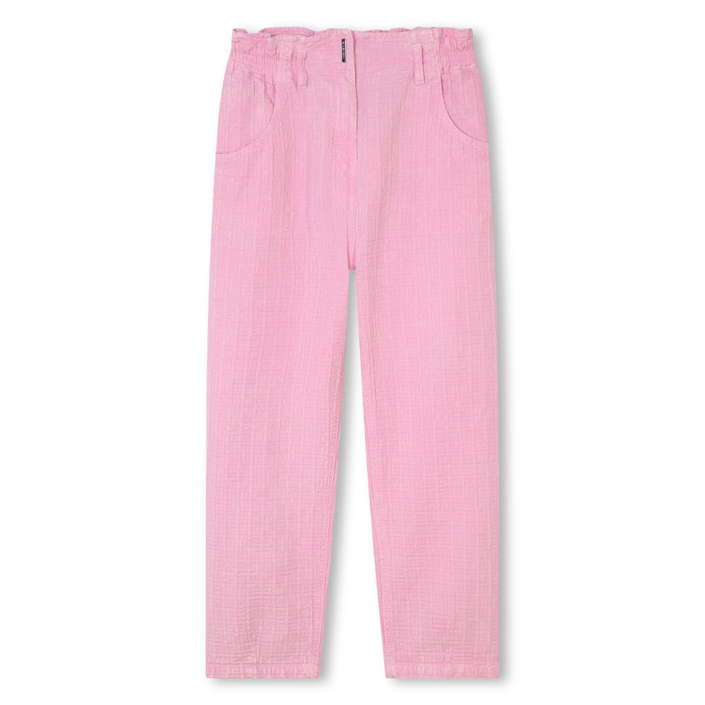 Logo Embossed Cotton Trousers