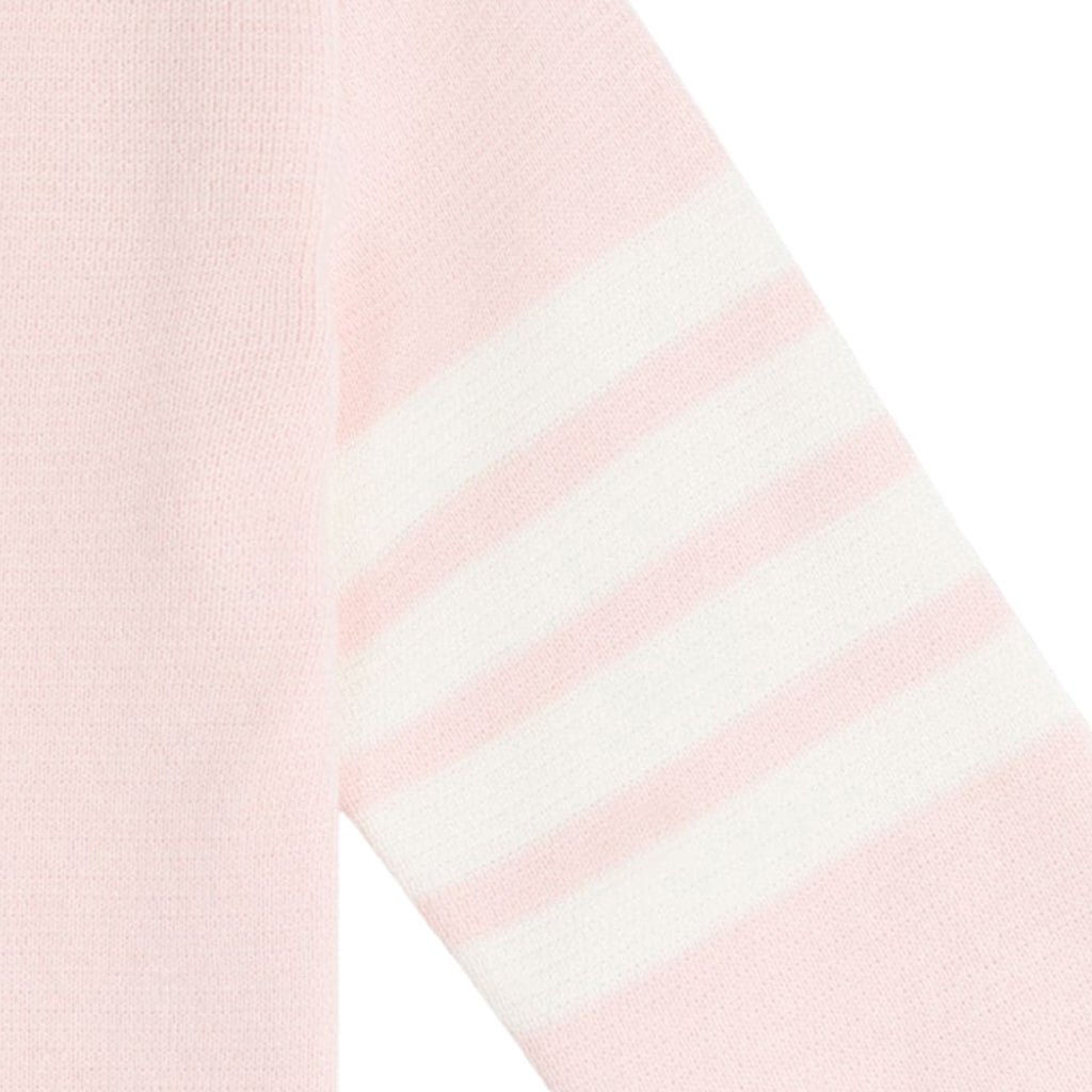 Light Pink Milano Stitch Cotton 4-Bar Crew Neck Pullover