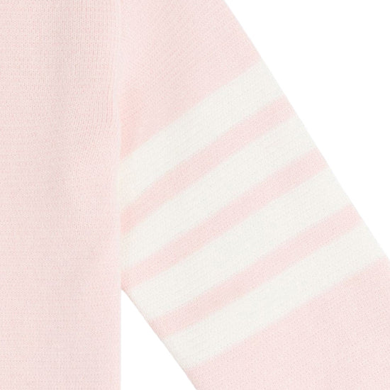 Light Pink Milano Stitch Cotton 4-Bar Crew Neck Pullover