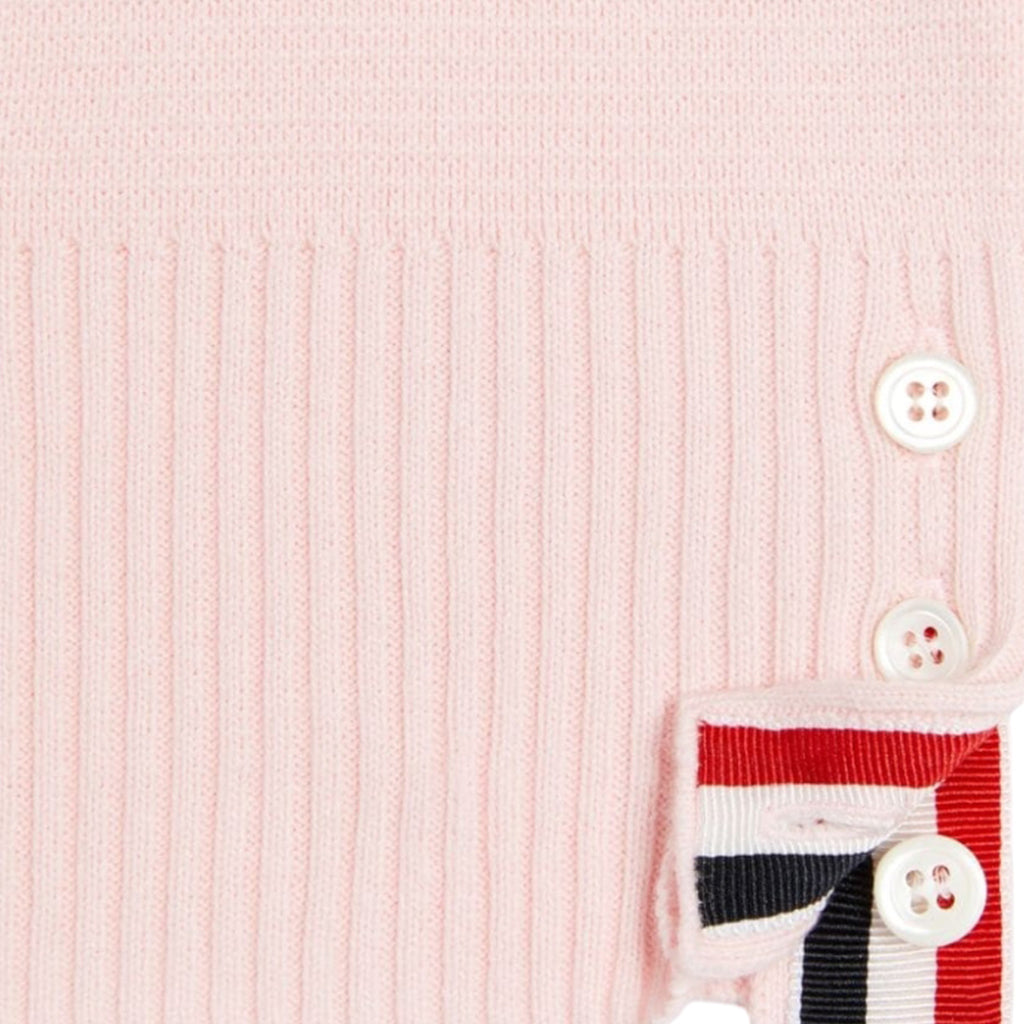 Light Pink Milano Stitch Cotton 4-Bar Crew Neck Pullover