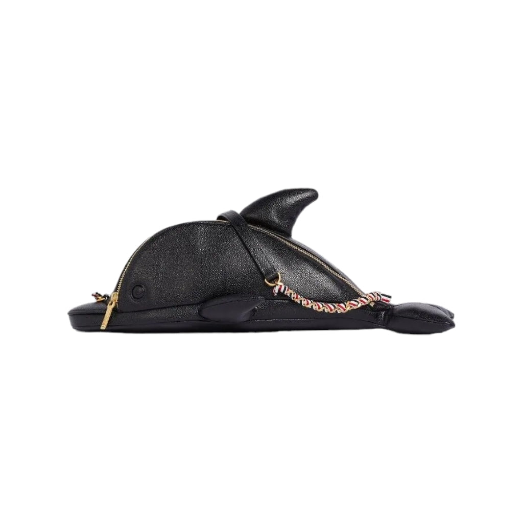 Black Pebbeled Mini Dolphin Bag