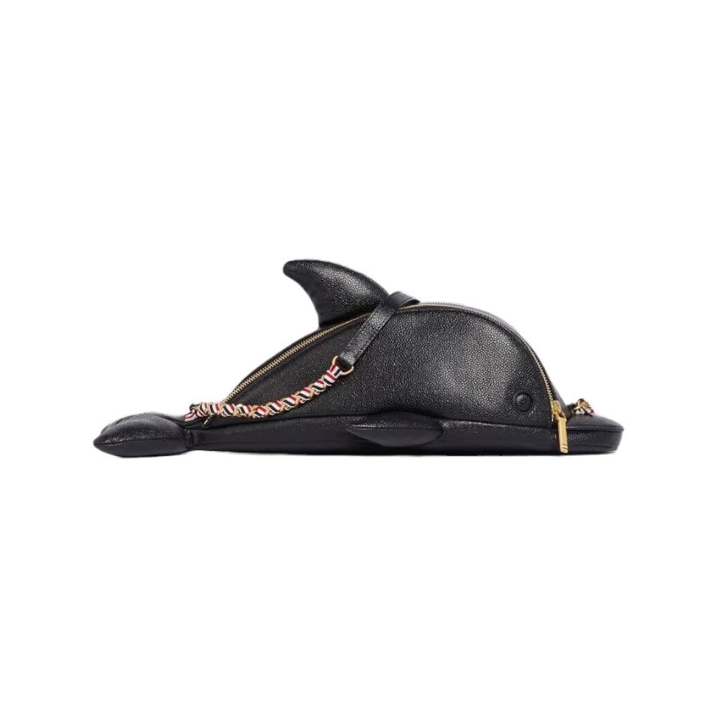 Black Pebbeled Mini Dolphin Bag