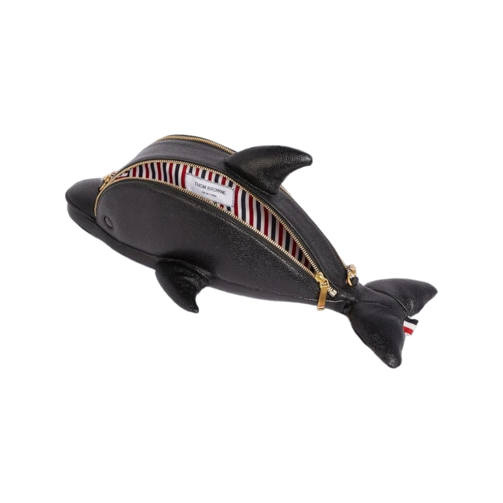 Black Pebbeled Mini Dolphin Bag