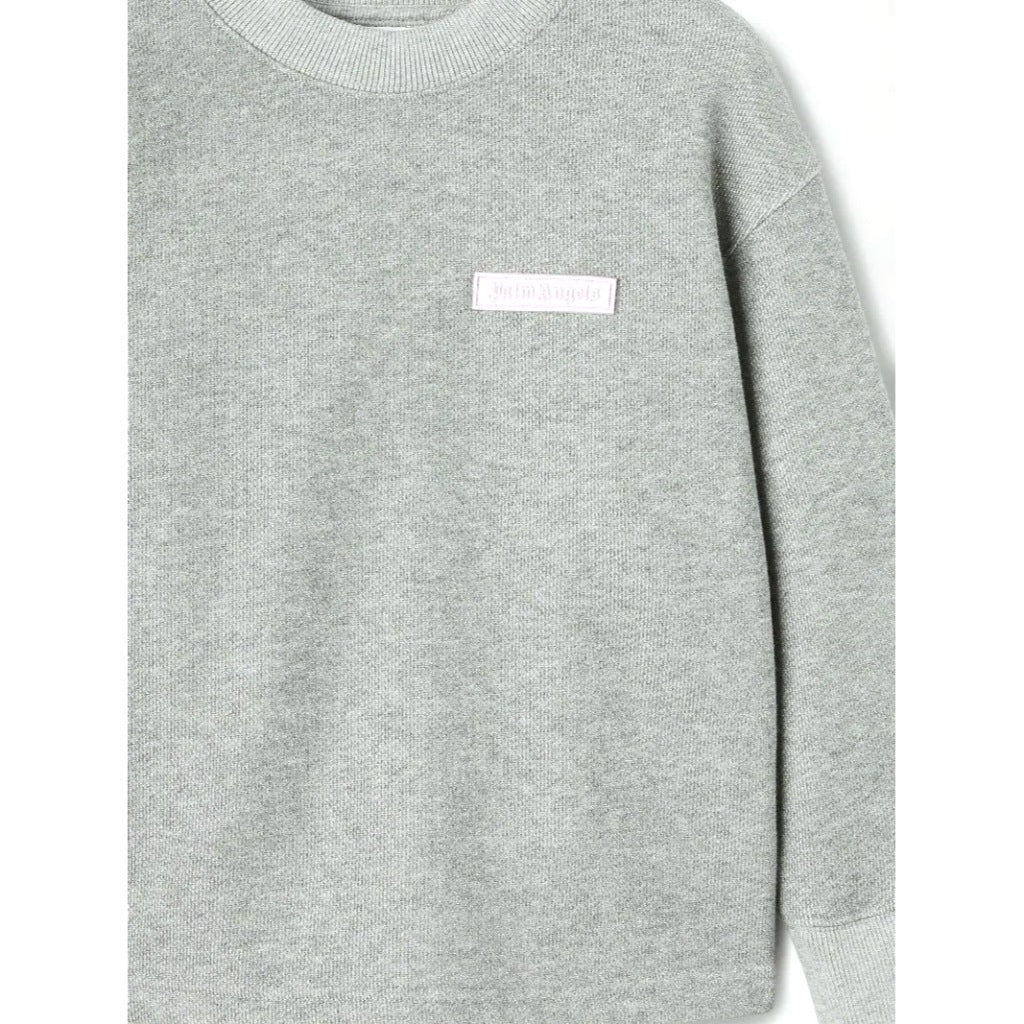 Palm Angels Kids PA Lurex Open Back Crew