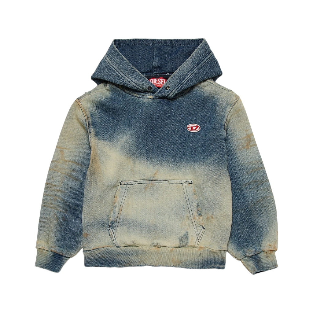 Logo Appliqué Denim Hoodie