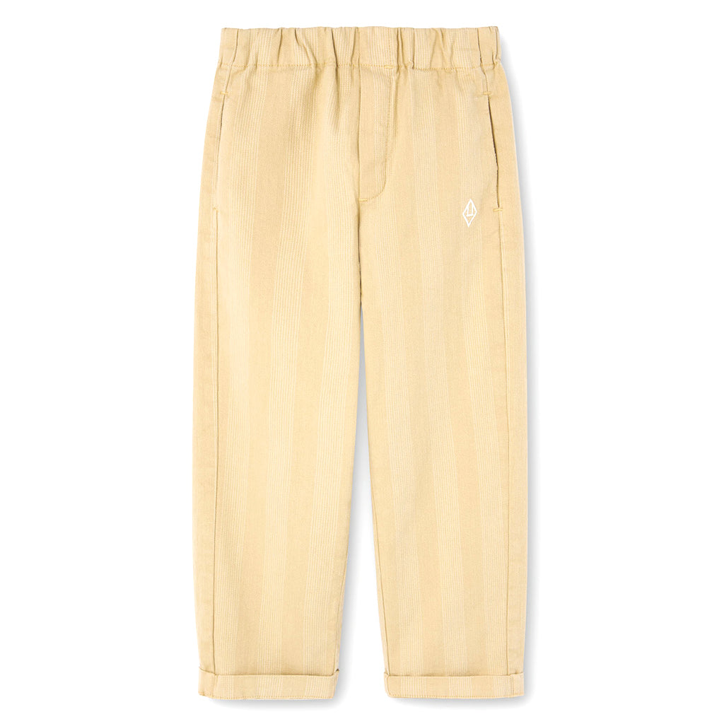 Camel Striped Tapered Trousers