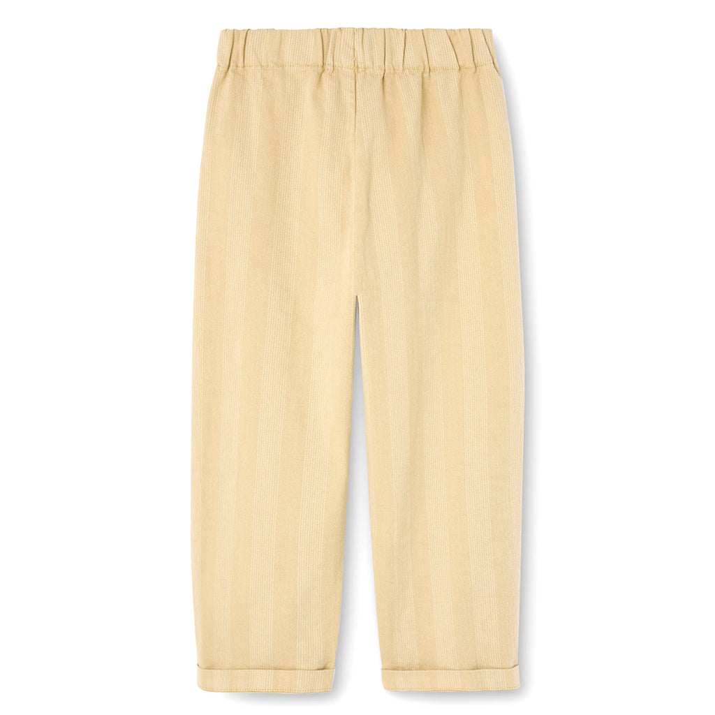 Camel Striped Tapered Trousers
