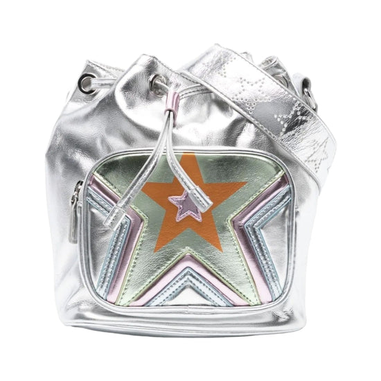 Stella McCartney Kids Star Print Metallic Bucket Bag