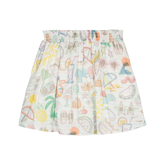Illustration Style Print Skirt