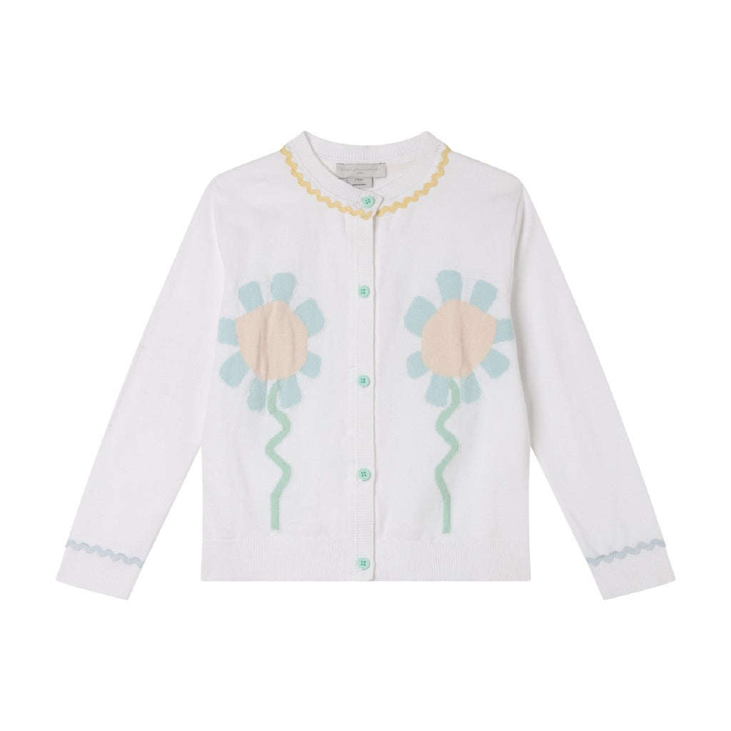 Stella McCartney Kids Sunflower Print Cotton Cardigan