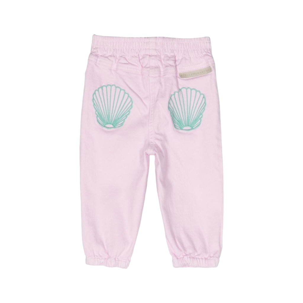 Stella McCartney Kids Shell Embroidered Cotton Trousers