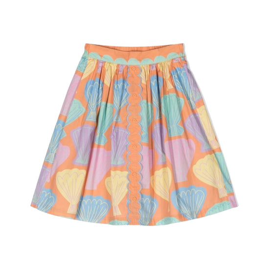 Shell Print Cotton Skirt