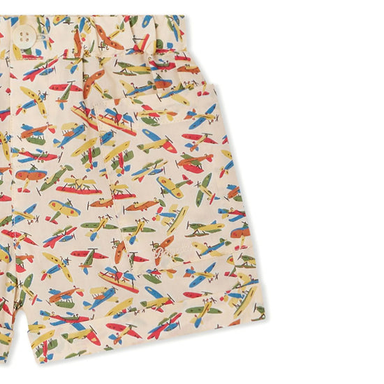 Bonpoint Nateo Graphic Print Cotton Shorts
