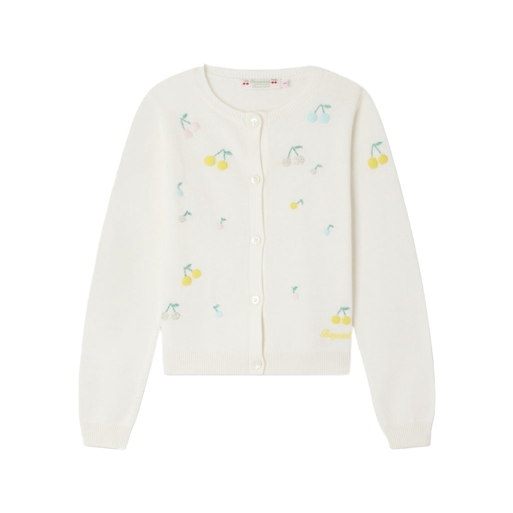 Toesie Cherry Embroidered Cotton Cardigan
