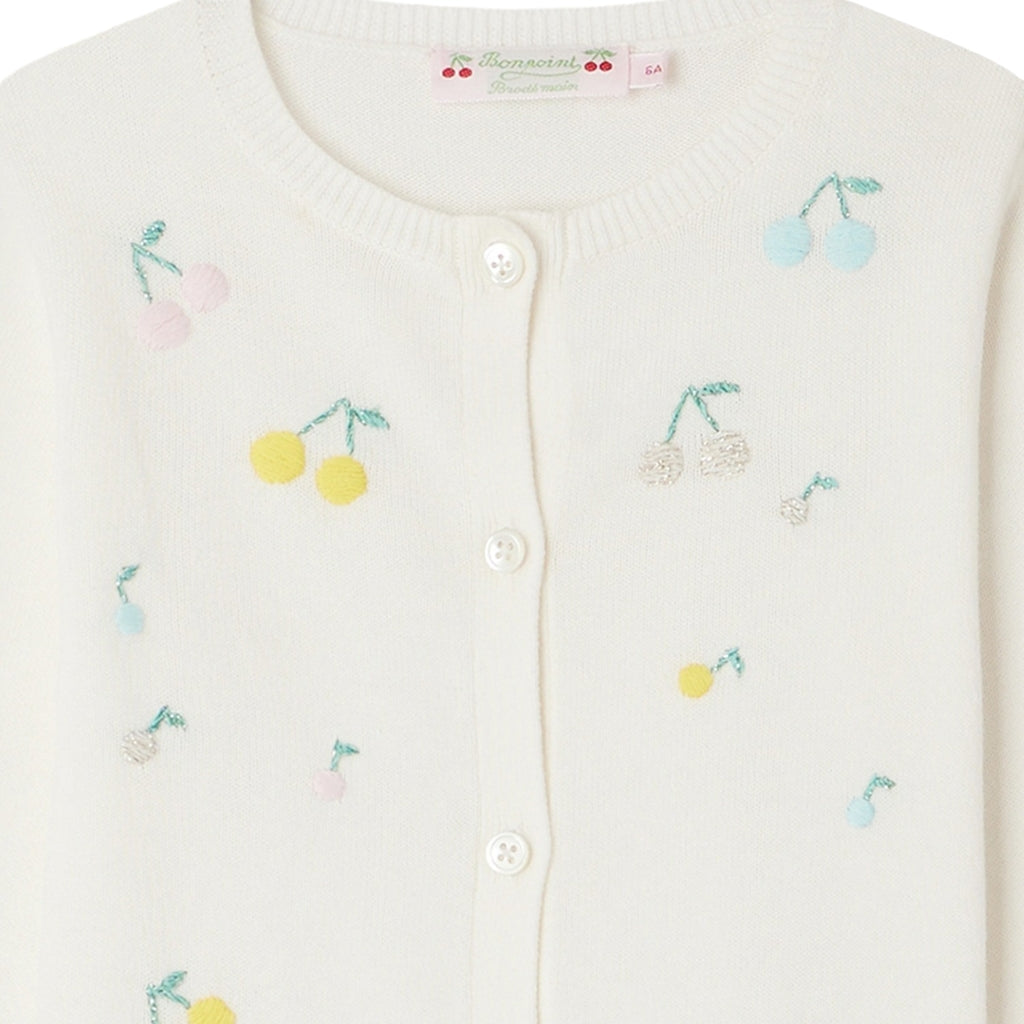 Toesie Cherry Embroidered Cotton Cardigan