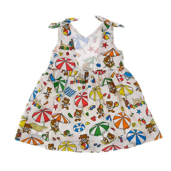 Teddy Bear Print Cotton Dress