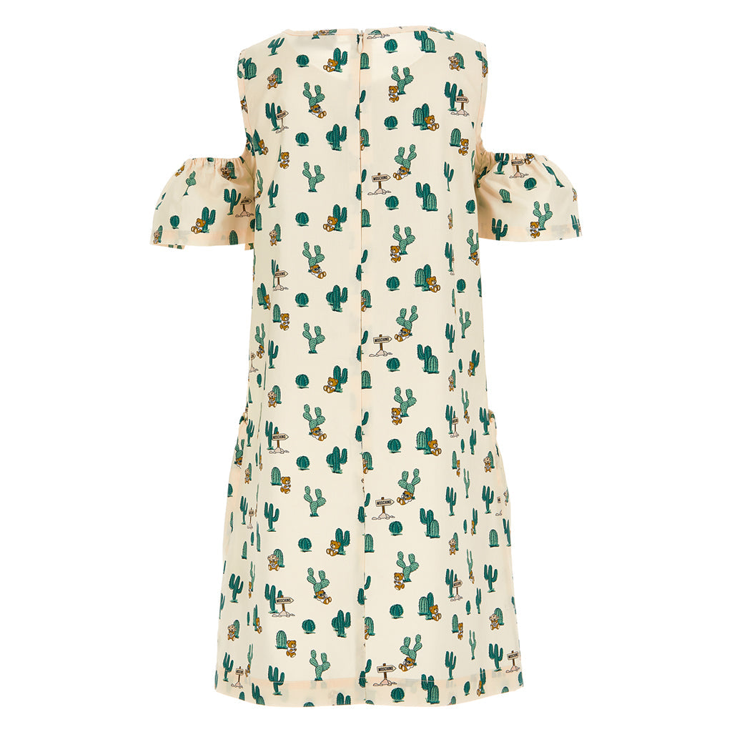 Cold Shoulder Cactus Print Dress