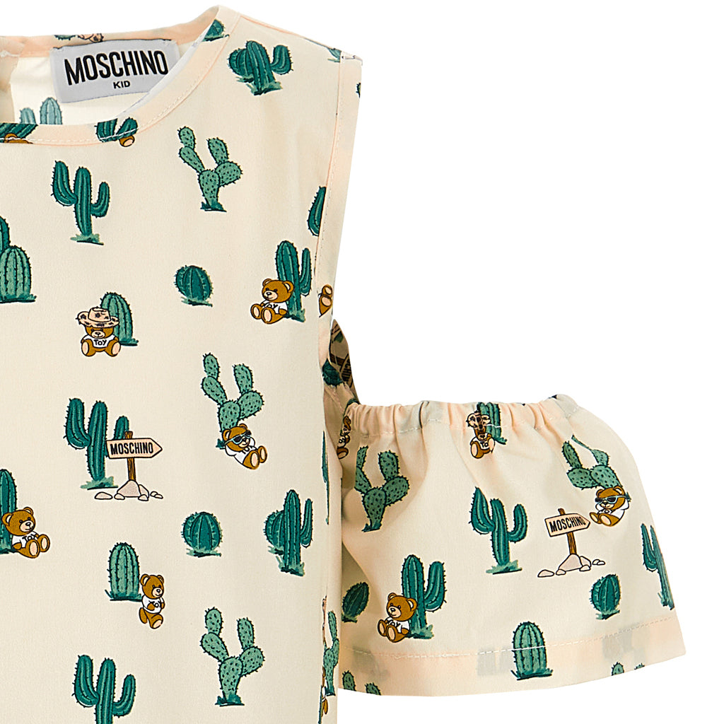 Cold Shoulder Cactus Print Dress