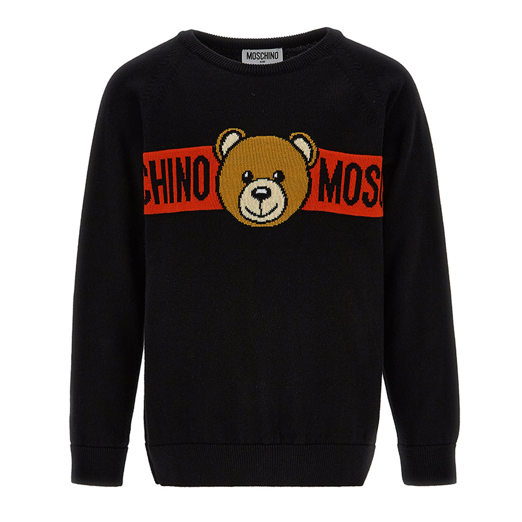 Moschino Kids Teddy Bear Instarsia Cotton Jumper