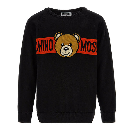 Moschino Kids Teddy Bear Instarsia Cotton Jumper